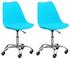 vidaXL Bürostühle 2 Stk. Blau Kunstleder