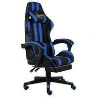 Vidaxl - Gaming-stuhl Mit Fu&szlig;st&uuml;tze Schwarz Und Blau Kunstleder 402588