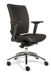 Steelboxx Bürodrehstuhl mit Armlehnen - gepolstert - Lordose (1), Büro-Drehstuhl, mit höhenverstellbarer, gepolsterter Rückenlehne und Komfortsitz schwarz