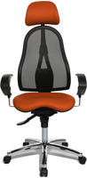 Topstar B&uuml;rostuhl Sitness 45, ST99U L54X Stoff orange, Gestell chrom orange/schwarz