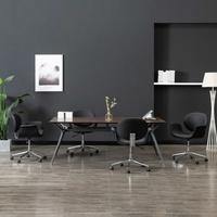 vidaXL Esszimmerst&uuml;hle 4 Stk. Drehbar Schwarz Kunstleder