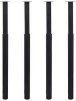 vidaXL Teleskopische Tischbeine 4 Stk. Schwarz 710 - 1100 mm