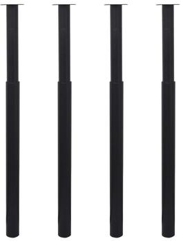 vidaXL Teleskopische Tischbeine 4 Stk. Schwarz 710-1100 mm (3051488)