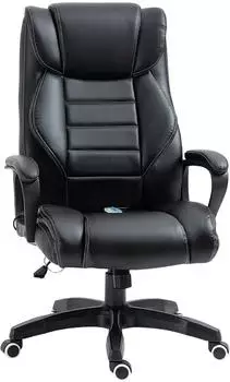 Vinsetto Bürostuhl mit Massagefunktion schwarz 64 x 74 x 112-120 cm (BxTxH) Massagebürostuhl Drehstuhl Gamingstuhl Massagestuhl