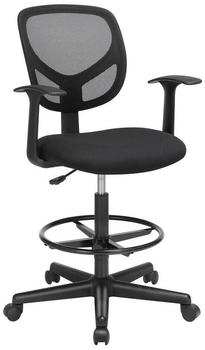 Songmics Arbeitsstuhl mit Armlehnen schwarz (OBN25BK)