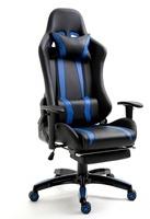 SVITA Stuhl Bürostuhl Schreibtischstuhl Drehstuhl Fußablage ergonomisch schwarz blau