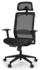 Costway Bürostuhl Drehstuhl, auf Rollen, mit Verstellbarer Lendenwirbelstütze, Kopfstütze, Armlehnen schwarz
