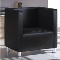 vidaXL W&uuml;rfel-Sessel Schwarz Kunstleder