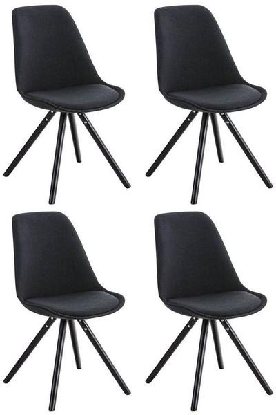 Clp 4er Set Stühle Pegleg Stoff Rund schwarz