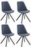 Clp 4er Set Stühle Pegleg Stoff Rund schwarz blau