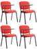 Clp 4er Set Stühle Ken mit Klapptisch Stoff rot
