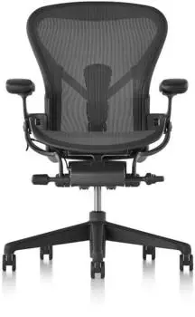 Herman Miller Aeron Größe B Komplettmodell mit Vinylpads graphite – Herman Miller Aeron Größe B Komplettmodell mit Vinylpads graphite: Ergonomischer Komfort