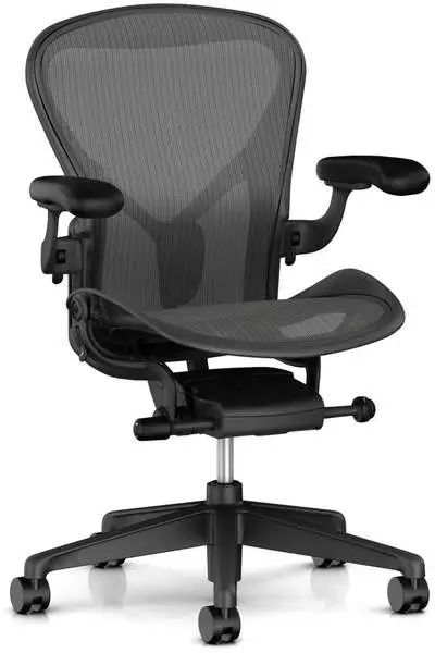 Herman Miller Aeron Größe B Komplettmodell mit Vinylpads graphite