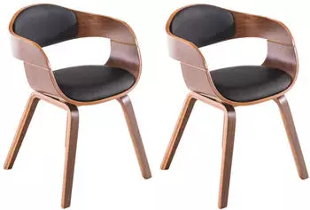 CLP 2er Set Kingston Kunstleder walnuss/schwarz