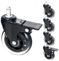 6810 B&uuml;rostuhl Rollen 5er Set, 11 Mm, Schwarz - Hmf