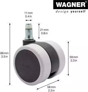Wagner Drehstuhlrollen Soft (5 St.) – Schonendes Rollvergnügen für empfindliche Böden