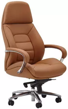 Finebuy XXL Chefsessel Echtleder caramel