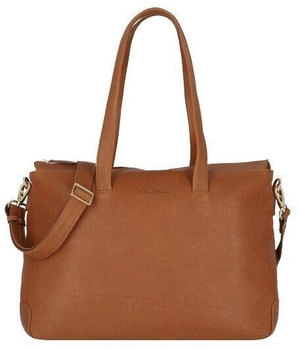 Plevier Edge Gusset Briefcase (160) cognac