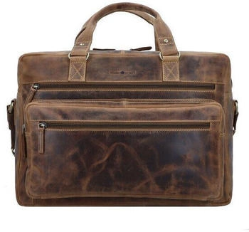Greenburry Vintage Gusset Briefcase (1539) brown