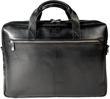Exacompta Réf. 17537E - Sacoche ordinateur Double compartiments Exactive en Cuir vachette Format 41 x 30 x 19,5 cm pour Ordinateur jusqu' à 15 pouces Noir