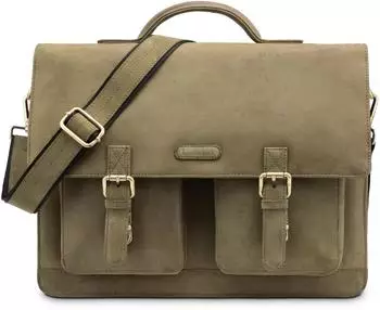 Leabags Miami Business Bag nature green