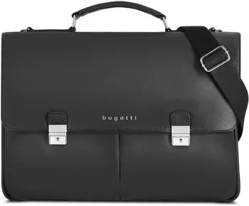 Bugatti Valencia Aktentasche Leder 43cm, schwarz (49408801)
