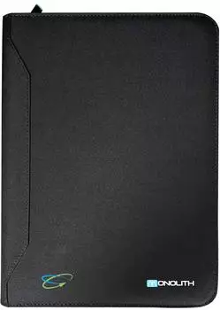 Monolith Blueline Konferenzmappe A4 mit Rei&szlig;verschluss und Ringbuch, schwarz (3352)