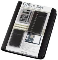 Alassio Ringbuchmappe Office Set, schwarz, inkl. B&uuml;roset DIN A4, Lederimitat, 7