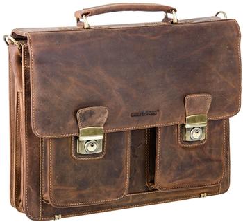 Greenburry Semplice Gusset Briefcase brown (1710-25)
