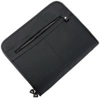 Alassio Schreibmappe MILANO, DIN A4, Leder, schwarz Einschubfach f&uuml;r ein DIN A4