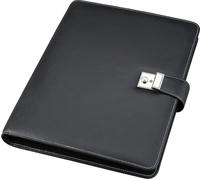 Alassio Dokumentenmappe, DIN A4, Lederimitat, schwarz mit Ringmechanik,