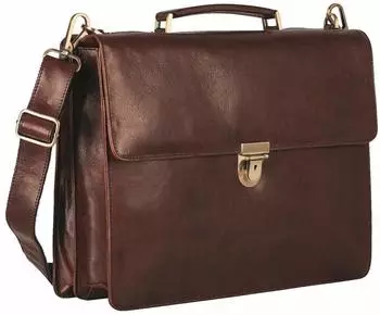 Leonhard Heyden Cambridge Briefcase 2 Compartments redbrown