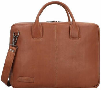 Plevier Structure Gherkin Gusset Briefcase cognac (156-3)