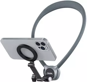 TELESIN Nackenhalterung 360° Kombi GoPro & Smartphone, grau (S2-HNB-09-GY)