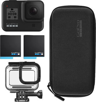 GoPro HERO8 Black + Ersatz-Akku + Tasche + Unterwassergehäuse