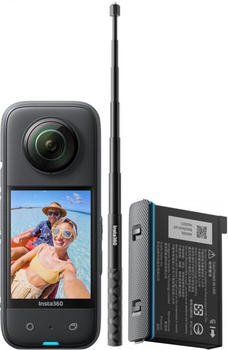 Insta360 X3 + Invisible Selfie Stick 114cm + Ersatzakku