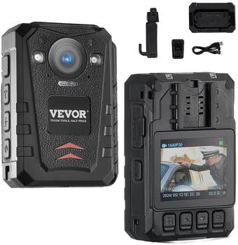 VEVOR 1440P Polizei Körperkamera 128G 3500mAh