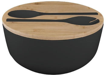 Brunner Outdoor Greenkick Salatschüssel mit Besteck, Ø25cm, schwarz