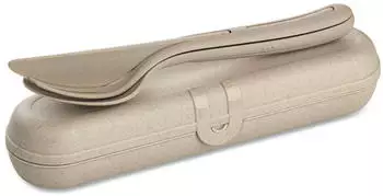 Koziol KLICK READY Besteck Etui und Besteckset sand