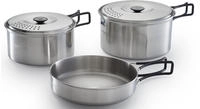 Campingaz 2197184, Campingaz Topf-Set Camping Kit, 5-teilig (Edelstahl, 2 T&ouml;pfe + 2
