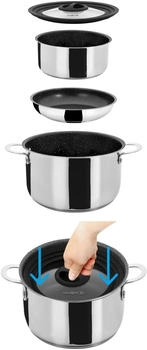 Brunner Outdoor Academy Vacum Kochtopfset - Edelstahl - 6-teilig