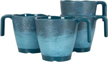 Gimex Stone Line Tasse, 4er Set, 300ml, dunkelblau