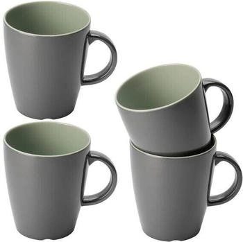 Gimex Vivid Line Henkelbecher, 380ml, 4er Set, grau/grün