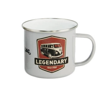 VW Collection Tasse, Emaille, 500ml, Legendary hellgrau