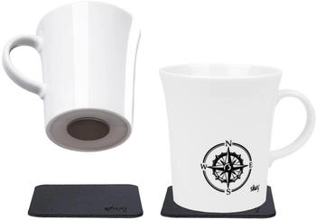 Silwy Magnet Porzellantasse, 270ml, 2er Set, Reiselust-Design