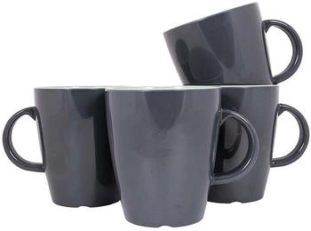 Gimex Vivid Line Henkelbecher, 380ml, 4er Set, grau/anthrazit