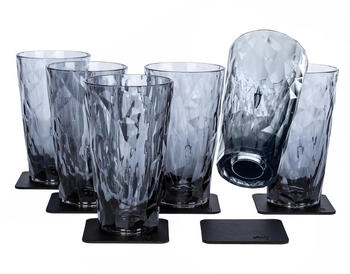 Silwy Magnet Longdrinkgläser, Kunststoff, 300ml, 6er Set, grau Silwy Magnet Longdrinkgläser, Kunststoff, 300ml, 6er Set, grau