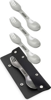 Black+Blum Spork Besteckset Outdoor 4-tlg. Edelstahl silber mit Etui (OL-SPO-01)