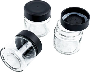 Silwy Feinkost-Magnetgläser inkl. Leiste, 125ml, black/classy