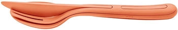 Koziol Kozio Klikk Pocket Besteckset, 3-teilig, strong coral